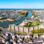 Angers aerial panoramic view. Angers is a city in Loire Valley, western France.