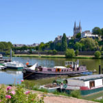 Port on the Maine river at Angers and the cathedral Saint Maurice. Angers is a commune in the Maine-et-Loire department, Pays de la Loire region, in western France about 300 km (190 mi) south-west of Paris